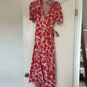 Draper James Floral Midi Wrap Dress - size 4